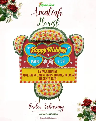 Karangan Papan Bunga Pernikahan di Tagogapu